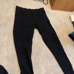 black ribbed jeggings